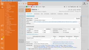 Gestor nexo formularz zadania z zaplanowana akcja automatyczna